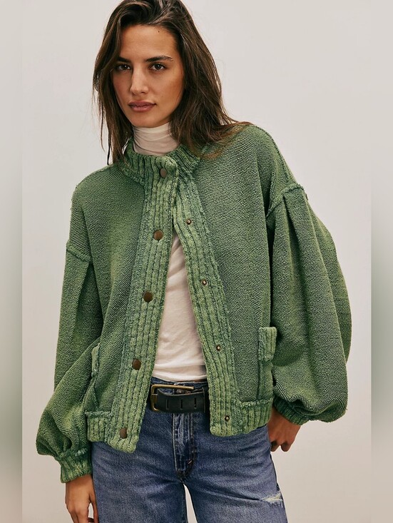 We The Free Jackets & Blazers - We The Free Cute In This Cardi Green Jacket Cardigan